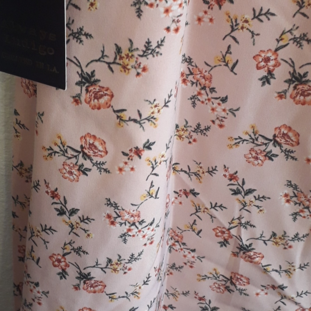 Always Indigo Ditsy Floral Blush Pink Plus Size Retro Style Dress - Picture 11 of 11